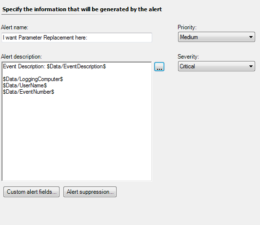 Alert Description Dialog